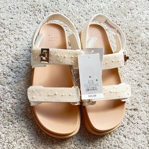 A New Day Cream Beaded Sandals